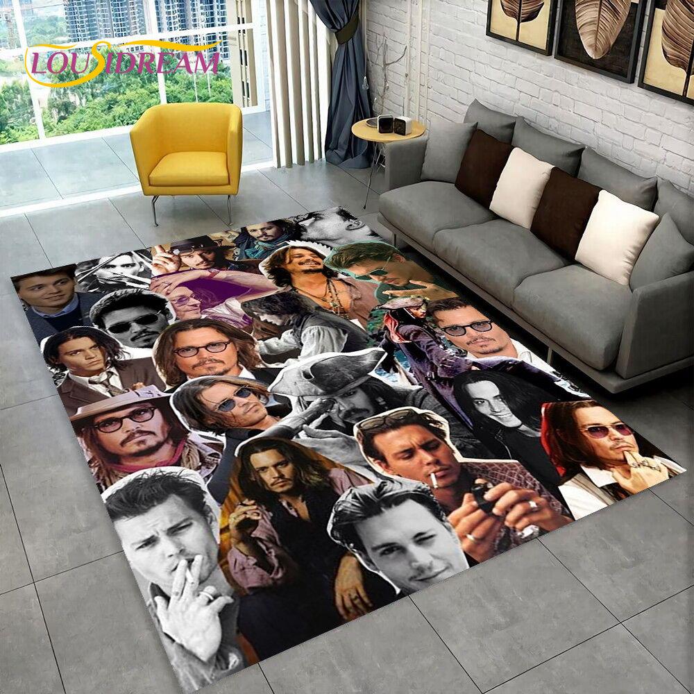 3D-печать Серия Джонни Деппа Ковер, Ковер для Дома Гостиной Спальни Дивана Прихожей Кухни, Нескользящий Коврик для Пола HD