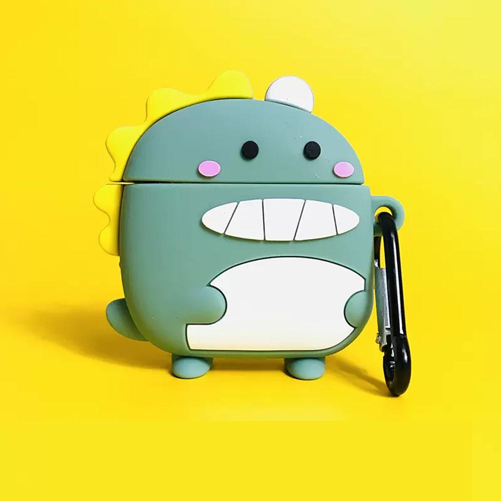 Силиконовый чехол с 3D-мультяшным персонажем для Apple AirPods с брелком - ударопрочный и пыленепроницаемый