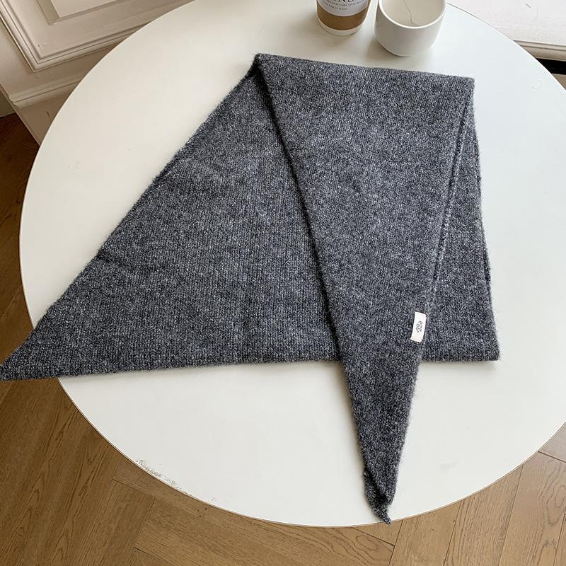 1Pc Triangular Scarf Warm Solid Color Soft Shawl Versatile Knit