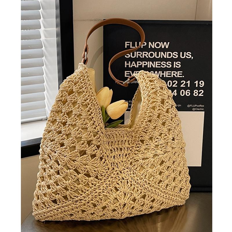 Bag Women'S Bag Spring Lazy Wind Empty Woven Bag Large Capacity Straw Bag Seaside Beach Bag