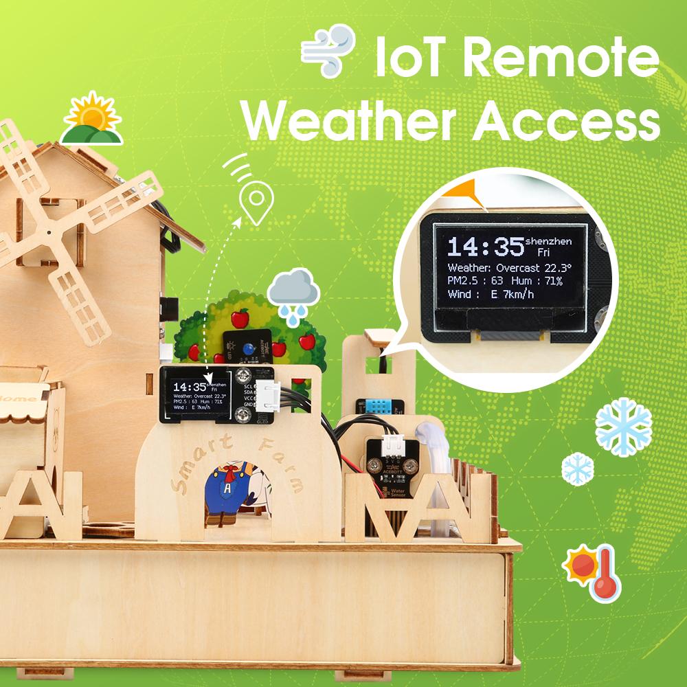 ACEBOTT ESP32 IOT Проекты Деревянный Дом STEM Умная Ферма Стартовый Набор Для Arduino