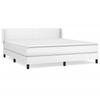 3130668 vidaXL Lit à sommier tapissier avec matelas Blanc 160x200cm Similicuir