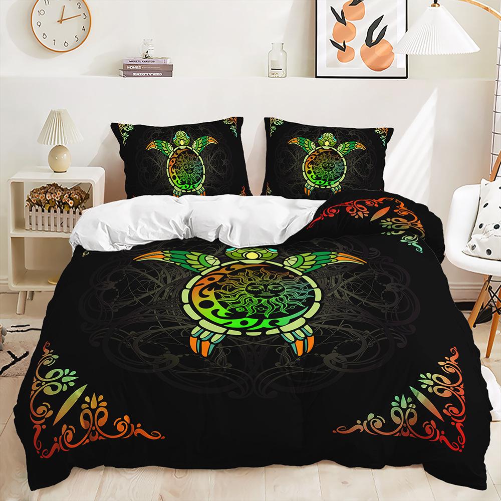 Three-Piece Underwater World Sea Turtle Quilt Cover Digital Printing Kit Two-Piece Set