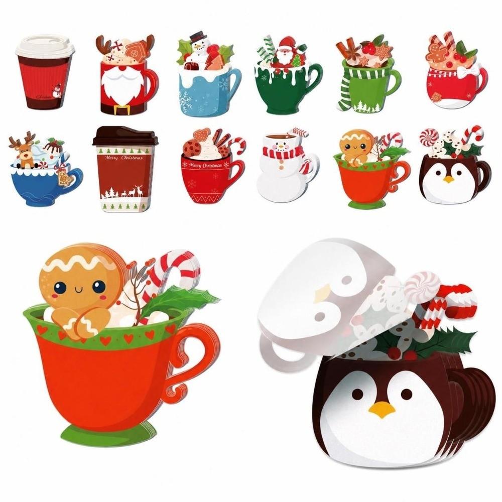 12 Styles Christmas Sticky Notes Self-Stick Refrigerator Sticky Notes Christmas Gift Giving