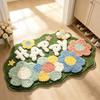 Pastoral Minimalist Absorbent Bathroom Floor Mat Soft Non Skid Washable Carpet for Home Bath Area Decor