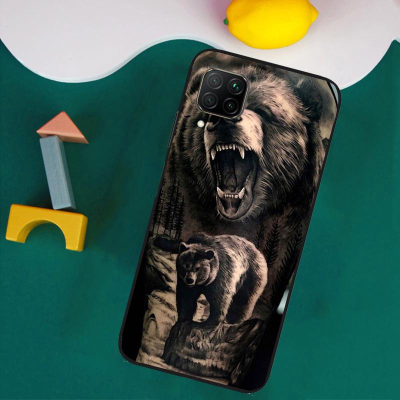 Cute Grizzly Bear For Huawei Nova Y61 Y91 Y73 Y72 Y70 Y60 Y90 12s 12i 11i 8i 9 10 SE P30 P40 Lite P60 Pro Case