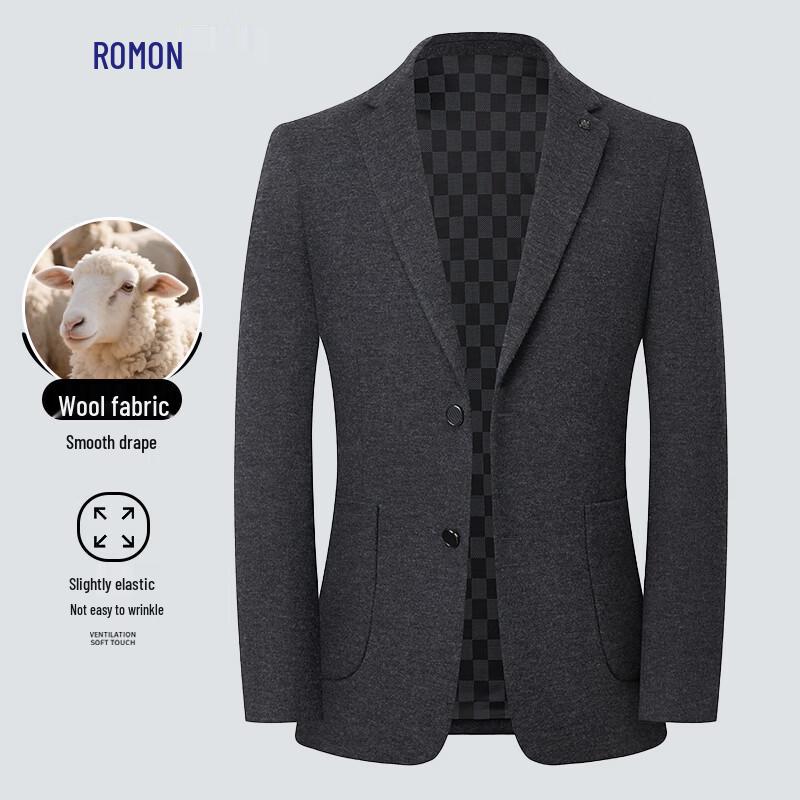 Romon Easy-Care Wool Blend Business Casual Blazer