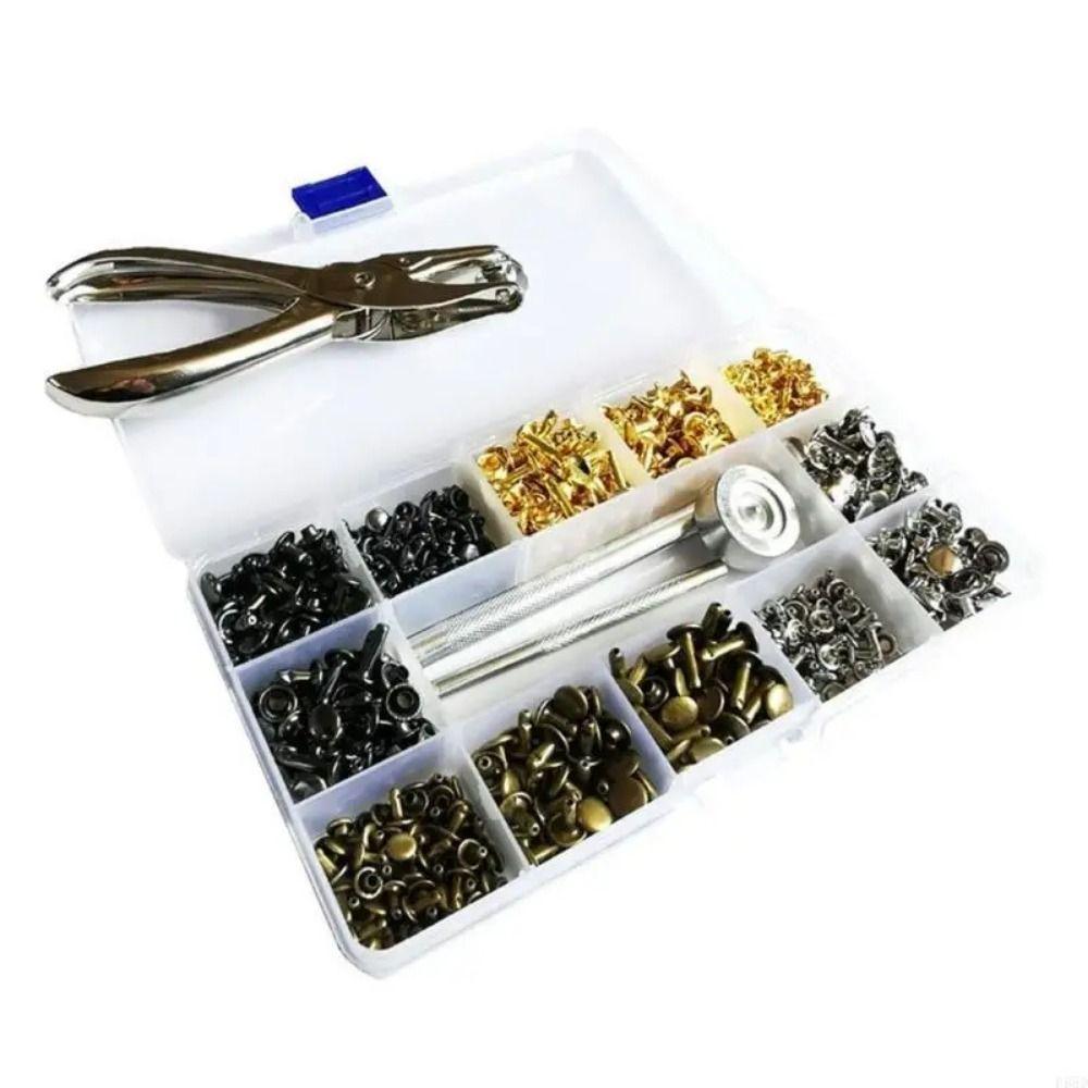 Tubular Rivets Snap Fastener Leather Rivets Metal Studs Double Cap Rivet Stud Fixing Tools