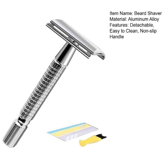 Бритва для бороды с щеткой Острое лезвие Нескользящая ручка Съемная Легко чистится Уход за волосами Ностальгическое вращающееся отверстие Ручной триммер для волос