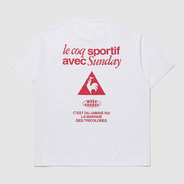 LECOQ Волна Графическая футболка с коротким рукавом Sunday - Белый (Qq223Srs61) (Тип А)