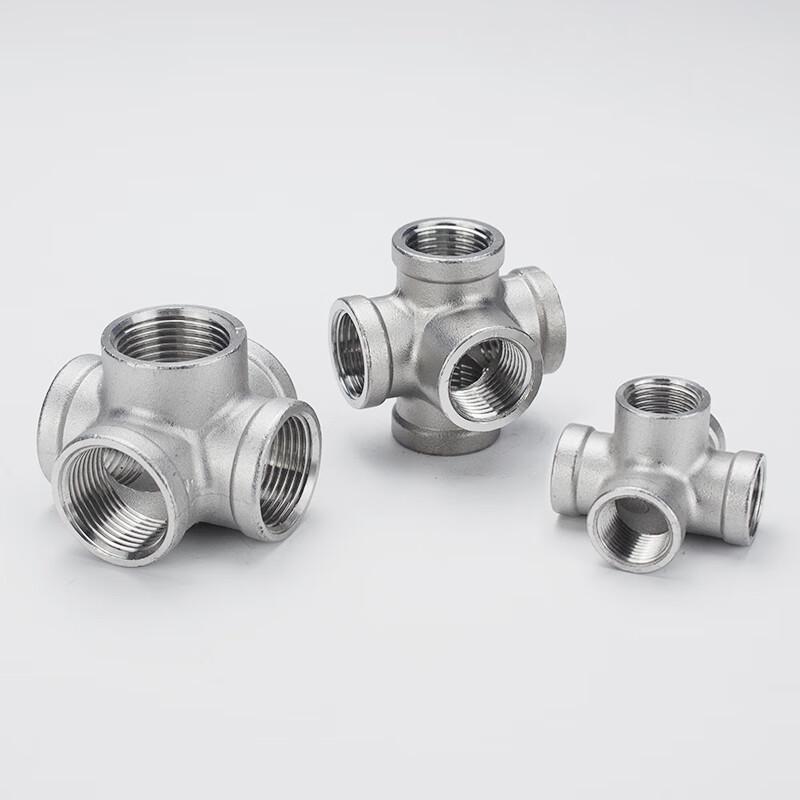 304 Stainless Steel 5-Way Internal Thread Pipe Connector