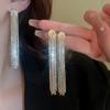 Серьги-гвоздики с длинной кисточкой из металла, стиль легкая роскошь, высококачественные, для женщин, модные, универсальные, с чувством дизайна, персонализированные серьги