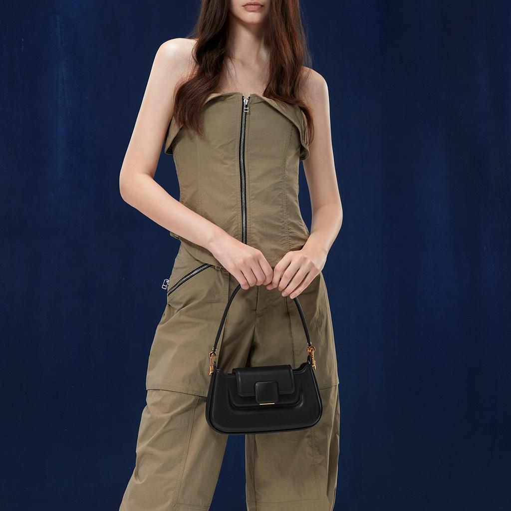 New CHARLES&KEITH PU Small Square Bag, Charles & Keith Bag, Crossbody Bag, Handbag Small Size Women's Multicolor CK2-50782198