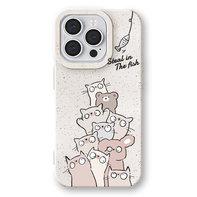 Чехол Zhitai 13 Cartoon для iPhone 15 Pro, чехол Apple 14 Wheat Shell, защитный чехол 11 Pro Max для iPhone 7/8