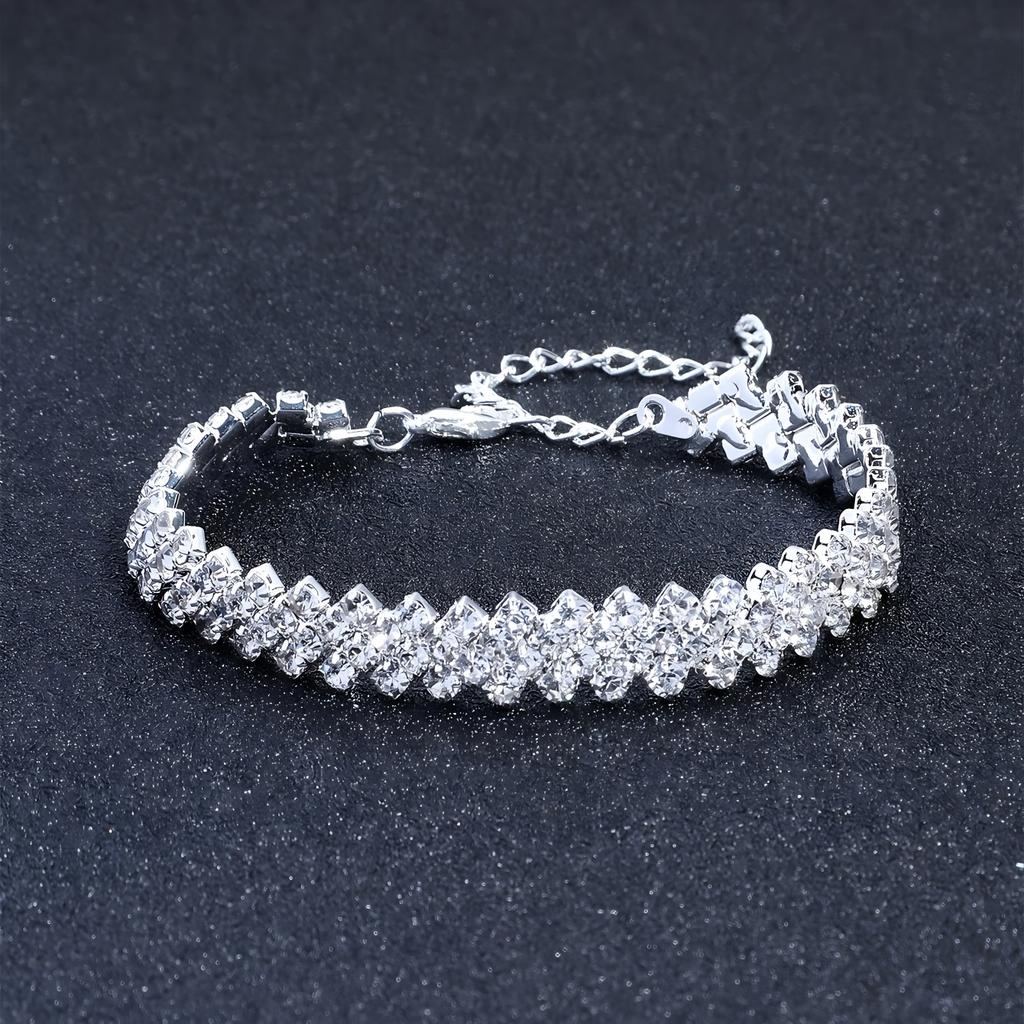 Shining Rhinestone Bracelet Women's Party Style Bracelet Elegant Gift Bracelet