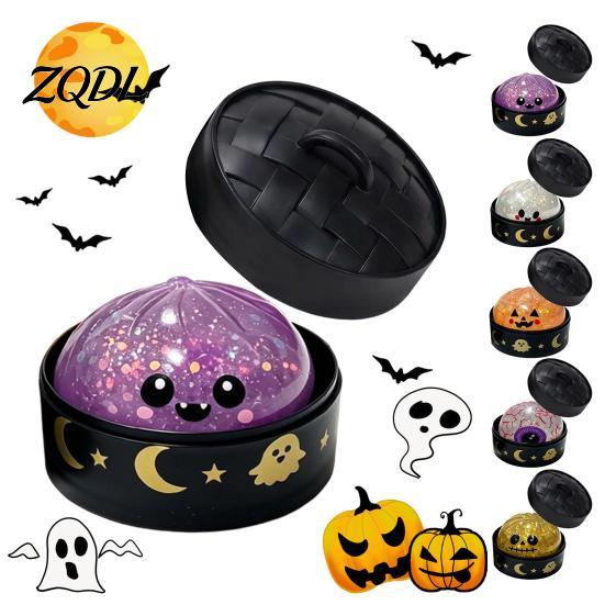 Portable Sensory Toys for Classroom Halloween Bun Squeeze Toy with Steamer, Fidget Stress Ball, Spooky Ghost Holiday Party Supplies Trick or
