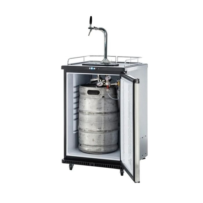 Kegerator, Réfrigérateur pour fût à bière, Frigo fut biere - jusqu'à 50 L de fûts (bar à bière), incl. Colonne de distribution Robin