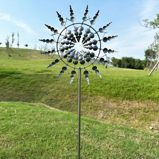 Ветряная мельница, нержавеющая, устойчивая к коррозии, простая установка, декоративная 3D кинетическая вертушка для ветра, красочная вертушка, садовый орнамент