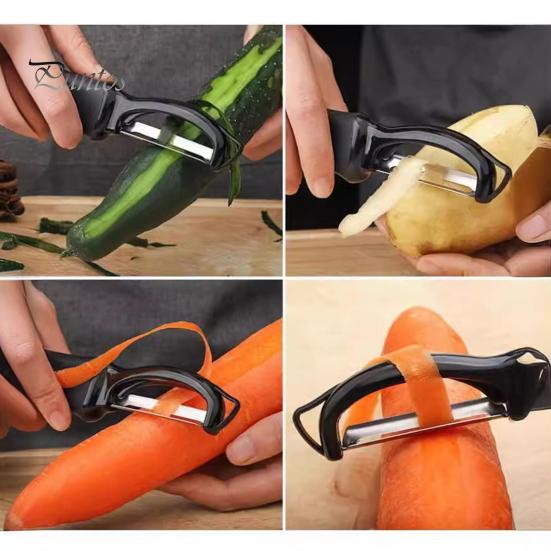 Swivel Vegetable Peeler with Dual Blades Stainless Steel Potato Peeler for Left And Right Handers Fruit Peeler with Anti-Slip Handle Kitchen Essential