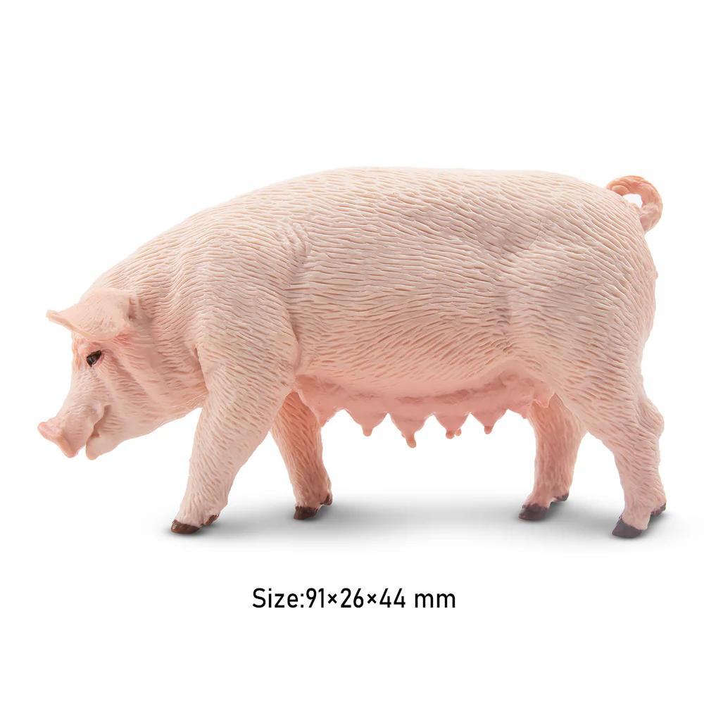Toymany Simulation Sleeping Pink Piglet Farm Animal Model Toy Mini Figures Dolls Action Figurines Toys Children Gift Cake Decora