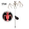 Automatic Solar Skeleton Lights Yard Stake Light, Halloween Glowing Skull Garden Decor Waterproof Stakes with Cloak, Outdoor Lawn Lamp for Haunted