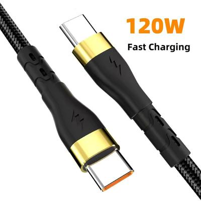 120 Вт 6A USB C кабель быстрой зарядки для iPhone USB C к USB Type C кабель для Samsung Xiaomi Realme телефон зарядное устройство C к C кабель передачи данных