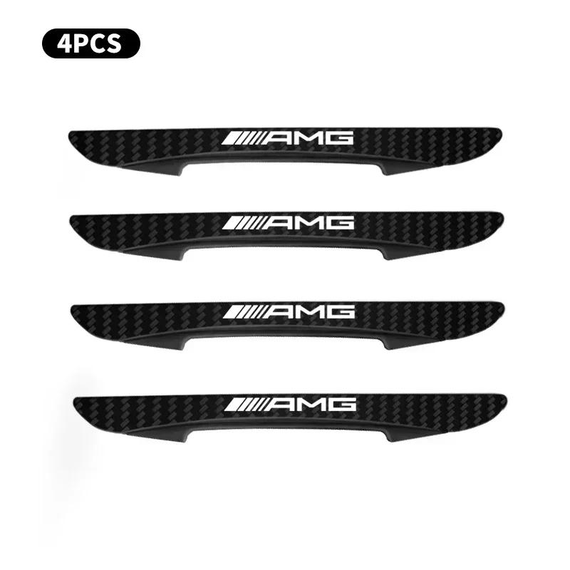 AABIH1 4pcs Car Logo Door Anti-Collision Protective Strip Sticker For Mercedes Benz AMG A B C E S class GLA GLC CLA GLK GLE Accessories