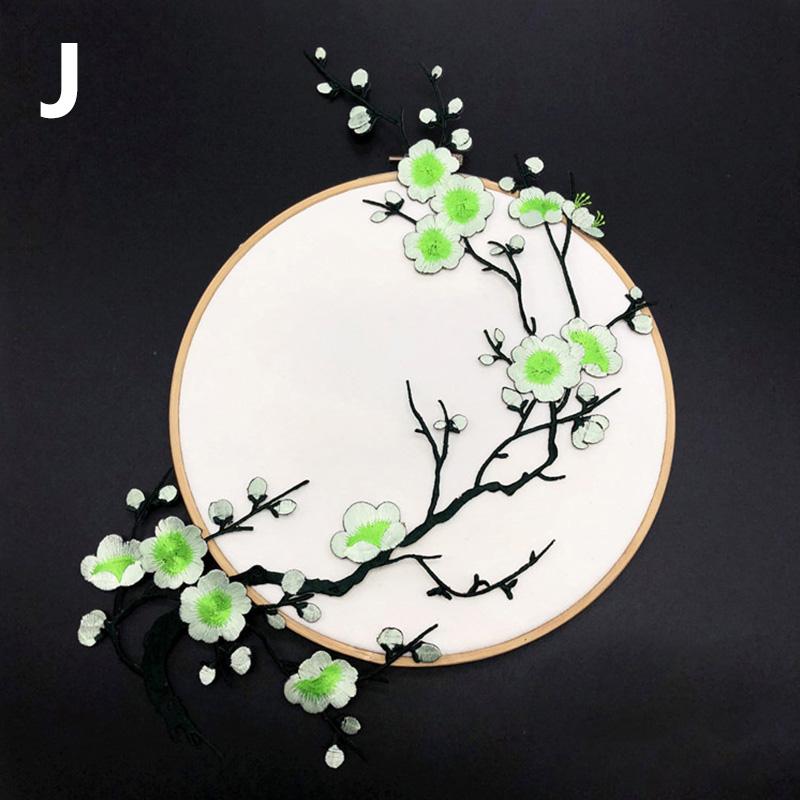 Plum Blossom Flower Applique Clothing Embroidery Patch Fabric Sticker Iron On Patch DIY Craft Repair Clothes Sewing Accessories