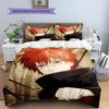 Sasori Akatsuki Robe Pattern Bedding Quilt Set  Home Decoration  Gift (1 * duvet cover + 2 * pillowcase  without core)