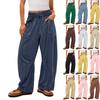 Женские широкие брюки с высокой талией, прямые брюки и врезные карманы, повседневные брюки