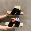 Тапочки-шлепанцы с толстой подошвой, удобные, с мягкой подошвой, повседневные, однополосные, милые, с мультяшным рисунком, однополосные, женские, 2025 осень и зима