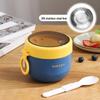 304 Stainless Steel Insulated Breakfast Cup with Lid & Spoon - Large Capacity for Porridge, Oatmeal, Milk; Portable for Students & Office Workers