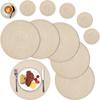 Set of 6 Round Placemats and Coasters Braided Woven Place Mats Washable Heat Resistant Table Mats and Coasters for Dining Table