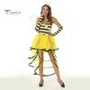 Yellow And Black Bee Costume Cosplay with Wings Antennas Queen Halloween Party Energetic Apparel Role-Playing Flower Decor Scattered Cake Hem