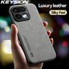 KEYSION Роскошный ретро-чехол из ПУ-кожи для Realme 16T 5G Мягкий силикон+ПК Ударопрочная задняя крышка телефона для OPPO Realme 16T 5G