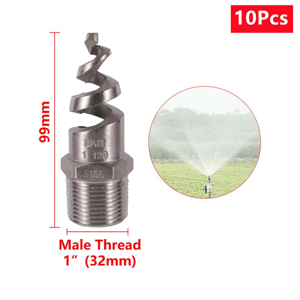 Spiral Cone Atomization Nozzle 1/4" 3/8" 1/2" 3/4" 1" Male Thread Plastic Sprayer Head Stainless Steel Irrigation Mist Sprinkler