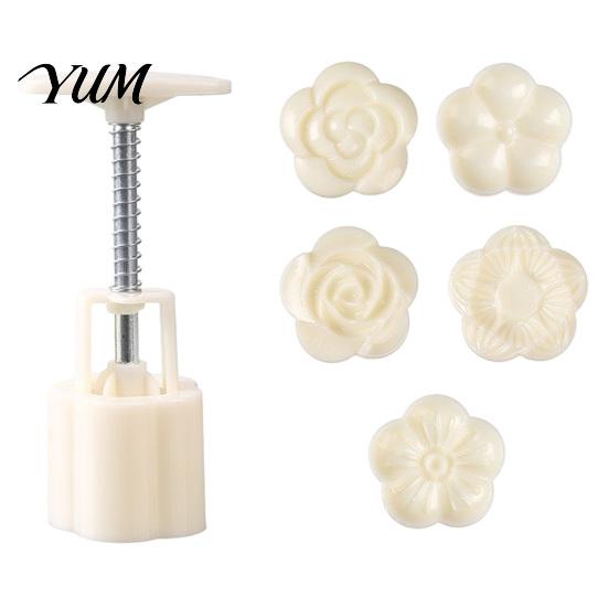 Professional Pastry Embosser Dual-Head Mold, 2-in-1 DIY Baking Press Tool for Mooncake Kitchen Supplies Holidays Cookie Cake, Detachable ABS
