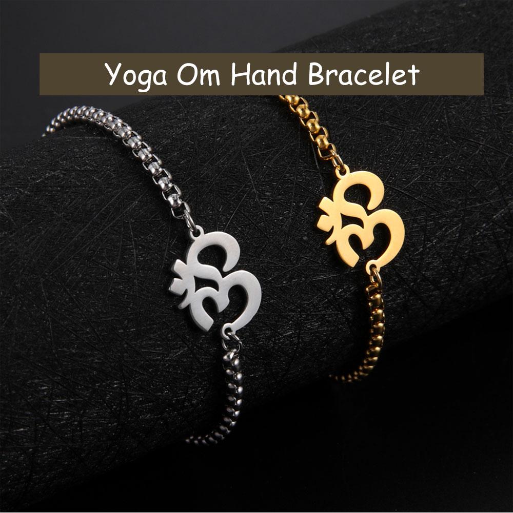 Cazador Stainless Steel Buddhism Hindu Yoga Om Hand Bracelets for Women Mother's DayBirthday Gifts Meditation Jewelry 2026
