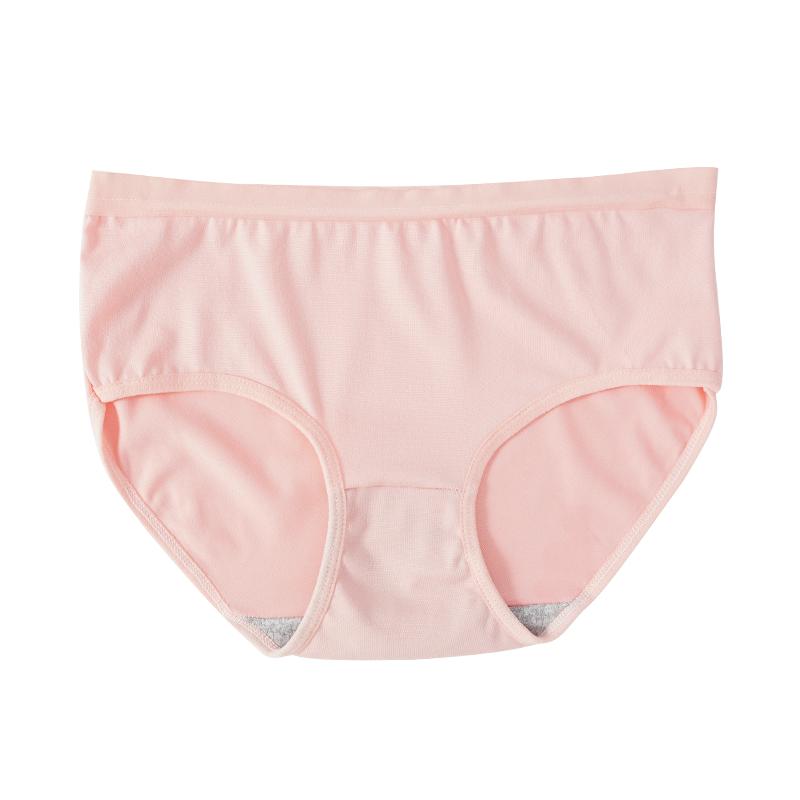 Женское нижнее белье Хлопковая ластовица Однотонное Простое Со средней посадкой Удобные Девичьи трусики