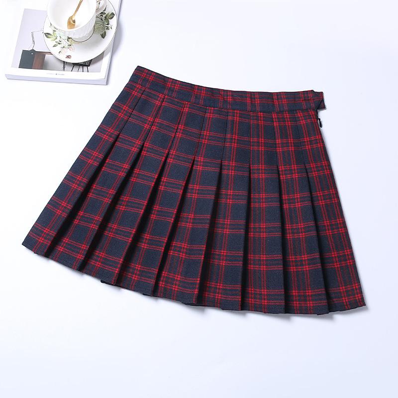 10 цветов решетчатая юбка Y2k корейская клетчатая плиссированная женская юбка фиолетового цвета с высокой талией и короткой защитной подкладкой школьная форма мини-юбки трапециевидной формы для девочек