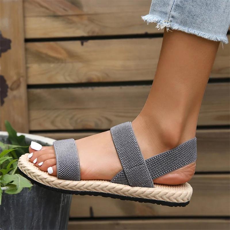 Модные плоские сандалии 2024 года, летние, противоскользящие и износостойкие, прямые, с удобным дизайном, сандалии Zapatos Mujer