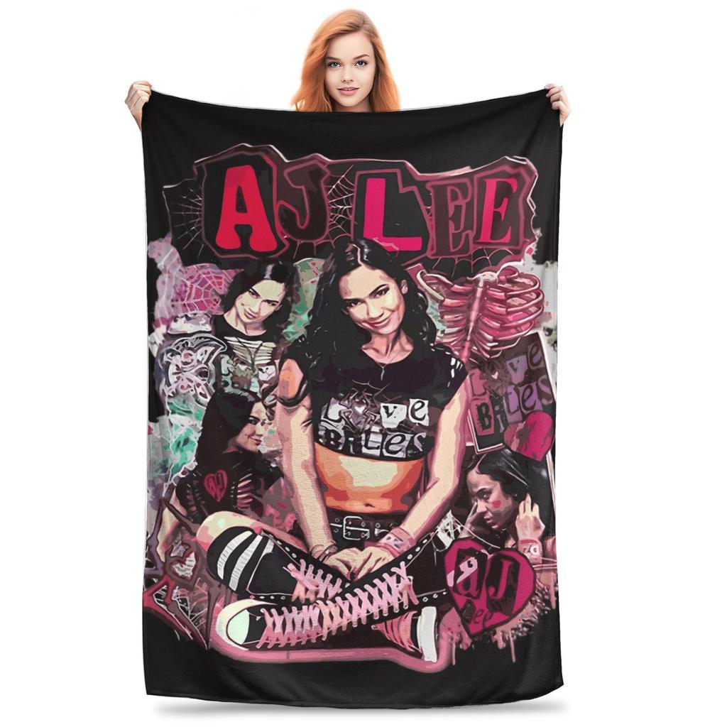 AJ Lee Wrestling Divas Bedding Throws Flannel Bedspread For Living Room Aesthetic Sofa Bed Cover
