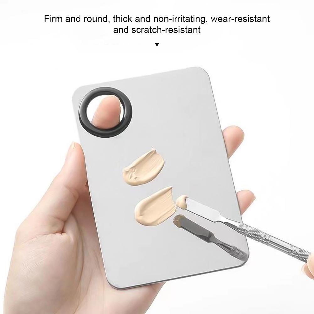 Палитра для смешивания макияжа из нержавеющей стали, шпатель для тональной основы, поднос для смешивания макияжа, палитра для нейл-арта, инструменты для красоты