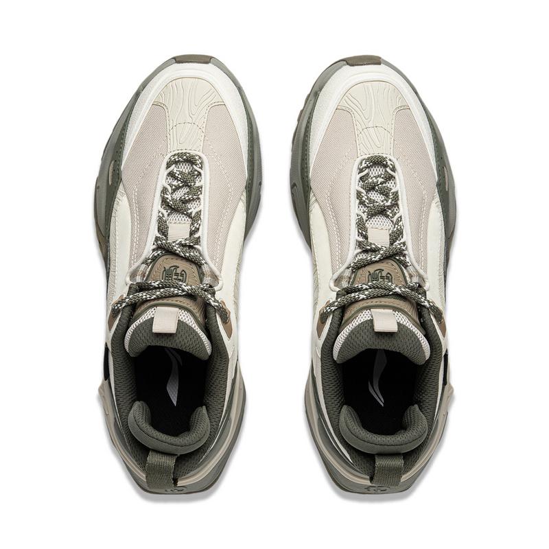 Li Ning CF Tracing, Qianhang Ce3 Амортизация Скользкие Устойчивые к истиранию Низкие Туристические Ботинки Женские Бежево-Зеленые AHCU038-3