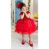 Красное вечернее платье из тюля для девочек