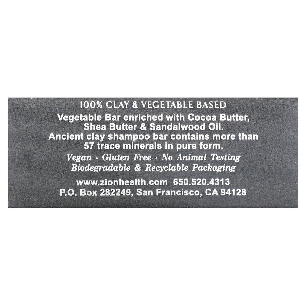 Zion Health Древняя Глина Шампунь Бар, Сандаловое Дерево, 6 унций (70 г)