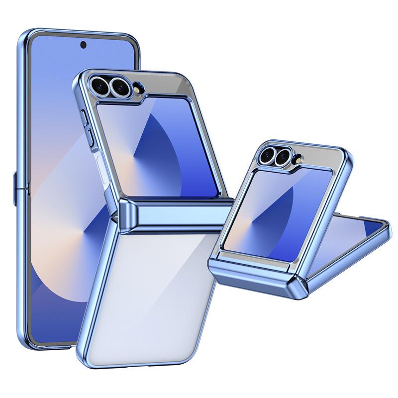 Электроplated Чехол с полной защитой и защитой шарнира для Samsung Z Flip 5/6/7