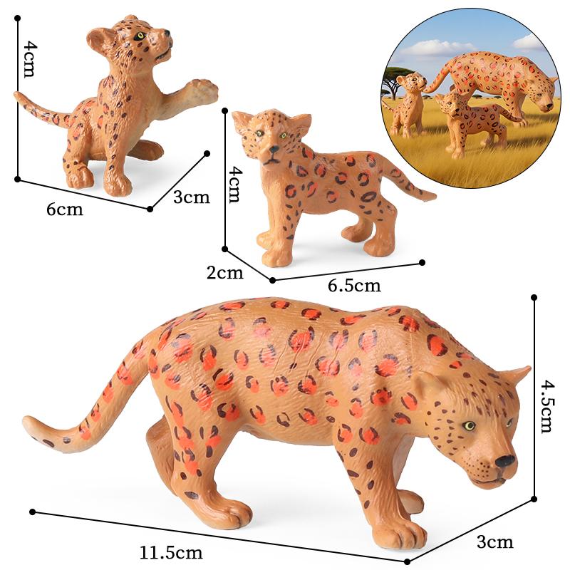 Oenux Симуляция африканских диких животных Свирепый гепард Снежный барс Ягуар Фигурки Фигурки ПВХ Модель Развивающие Детские Игрушки