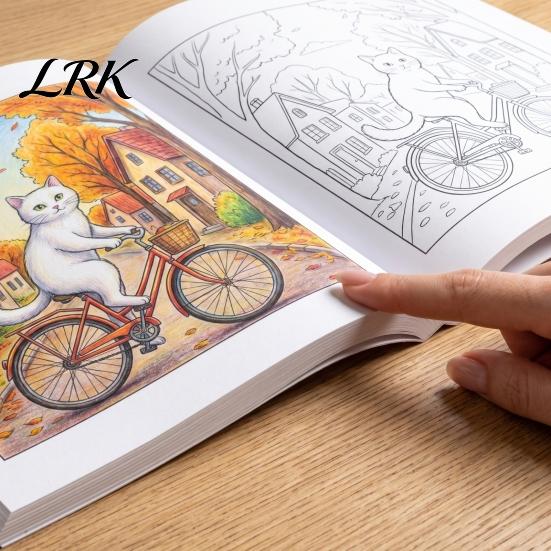 Thick Paper Coloring Pads Cozy Village Book, Thickened Cotton Pulp Paper, Stress Craft Supplies for Spare Time Relief Portable Creative Art