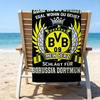Пляжное полотенце с принтом дизайна футбольного мяча BVB, супермягкое из микрофибры, идеальный подарок на день рождения, для бассейна, пляжа, путешествий, для семьи и друзей